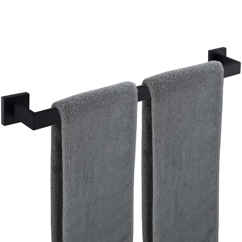 Nolimas Matte Black Bath Towel Bar Single Bars Towel Rack Rod Classic Wall Mounted Stainless Steel Bathroom Towel Bar Toilet Kitchen Towel Shelf Single Layer, 24inch - Image 1